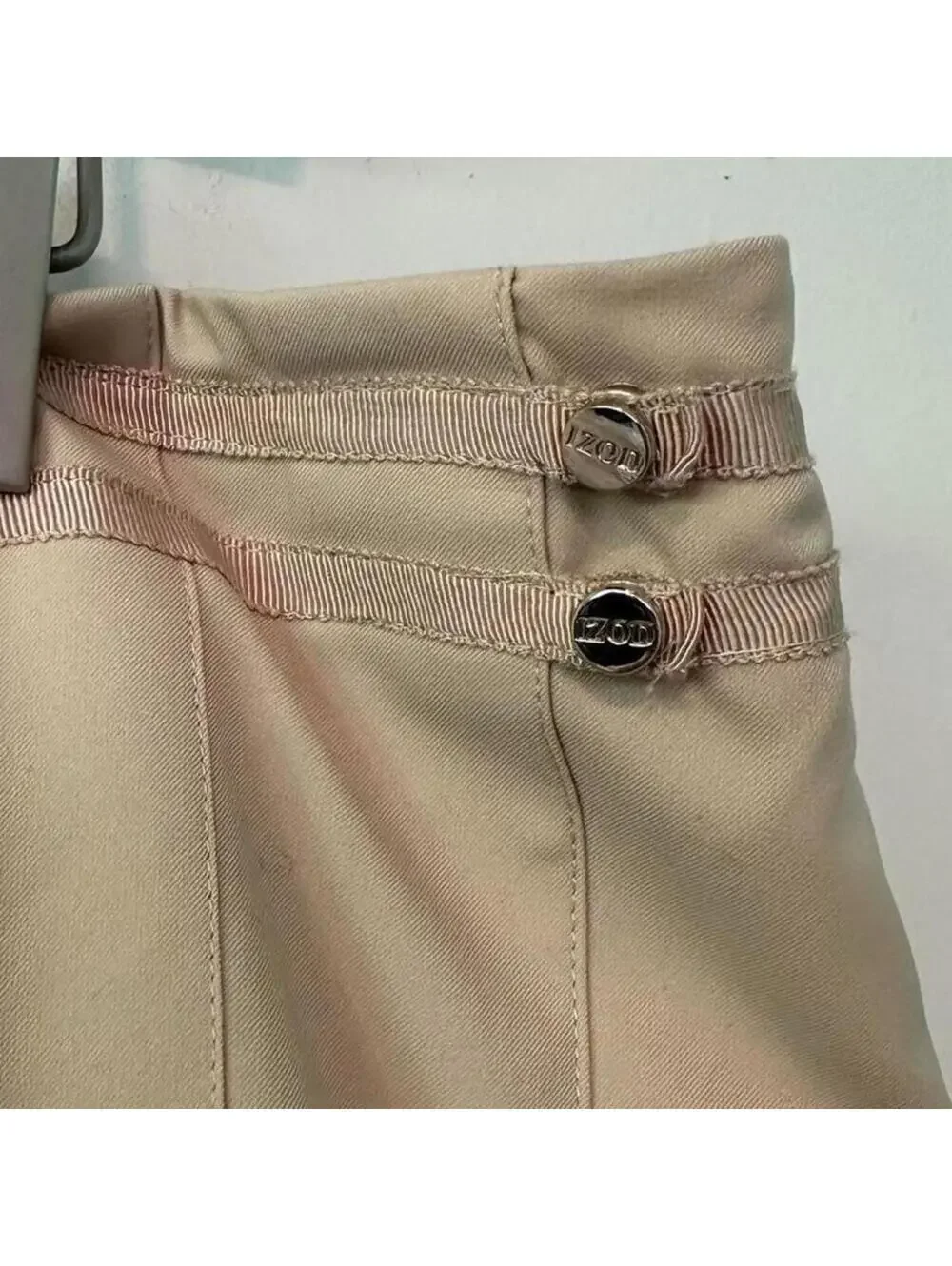 Izod Cool FX Tan and Cream pleated mini skort- size 10